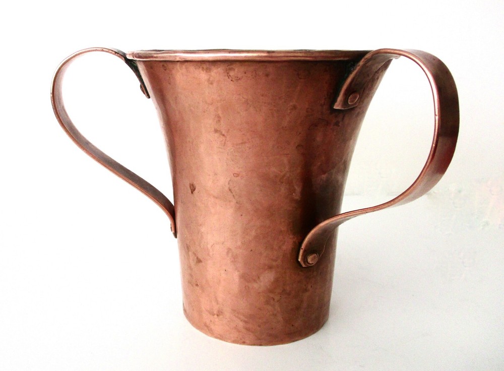 Antique Copper Planter & Antique Copper Pitcher