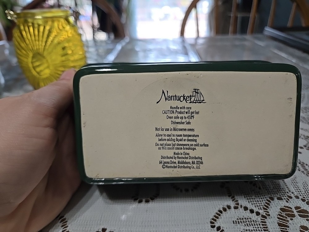 Nantucket Home Ceramic Mini Bread Loaf Pan EUC