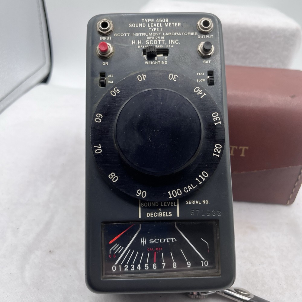 H H Scott type 450-B Sound Level meter with case & strap UNTESTED