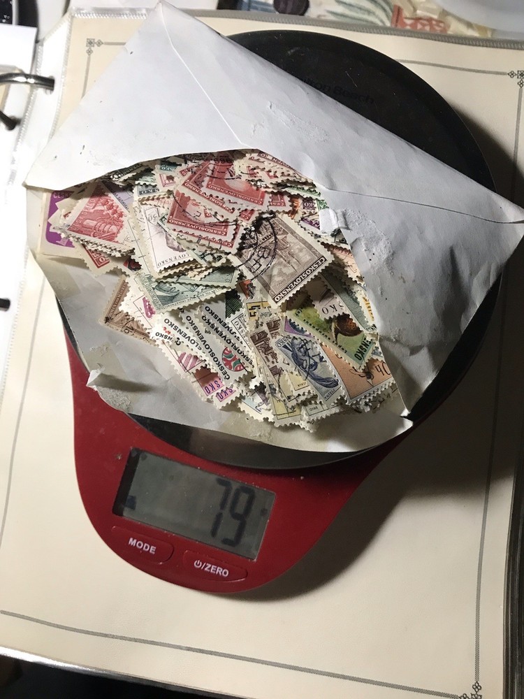 Czechoslovakia Accumulation (Duplicates) 79 Grams (over 2 1/2 Oz.) off Paper Mix