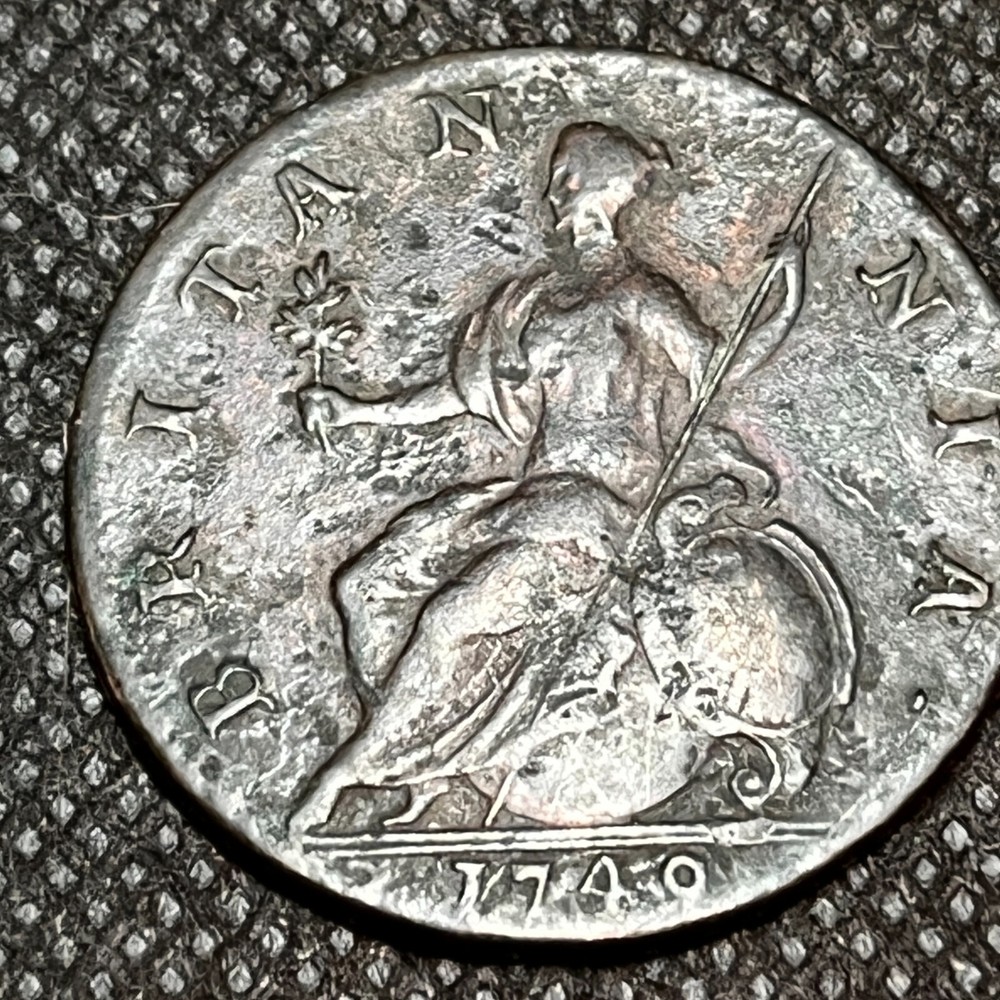 1749 GREAT BRITAIN HALF 1/2 PENNY #1062