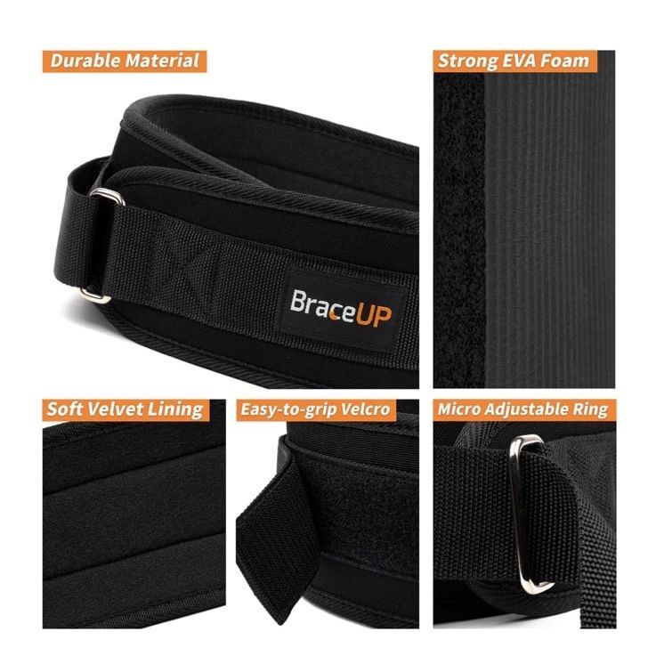 Braceup Powerlifting Belt Black Medium B682