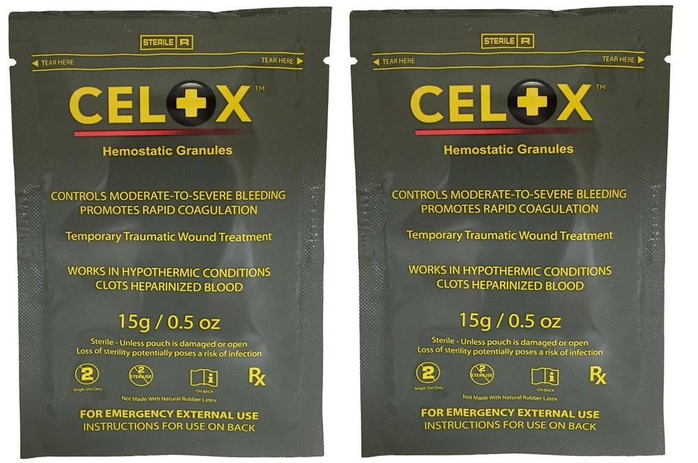 Celox 15g Granule Pack EMS, EMT, IFAK Hemostatic Bleed Control