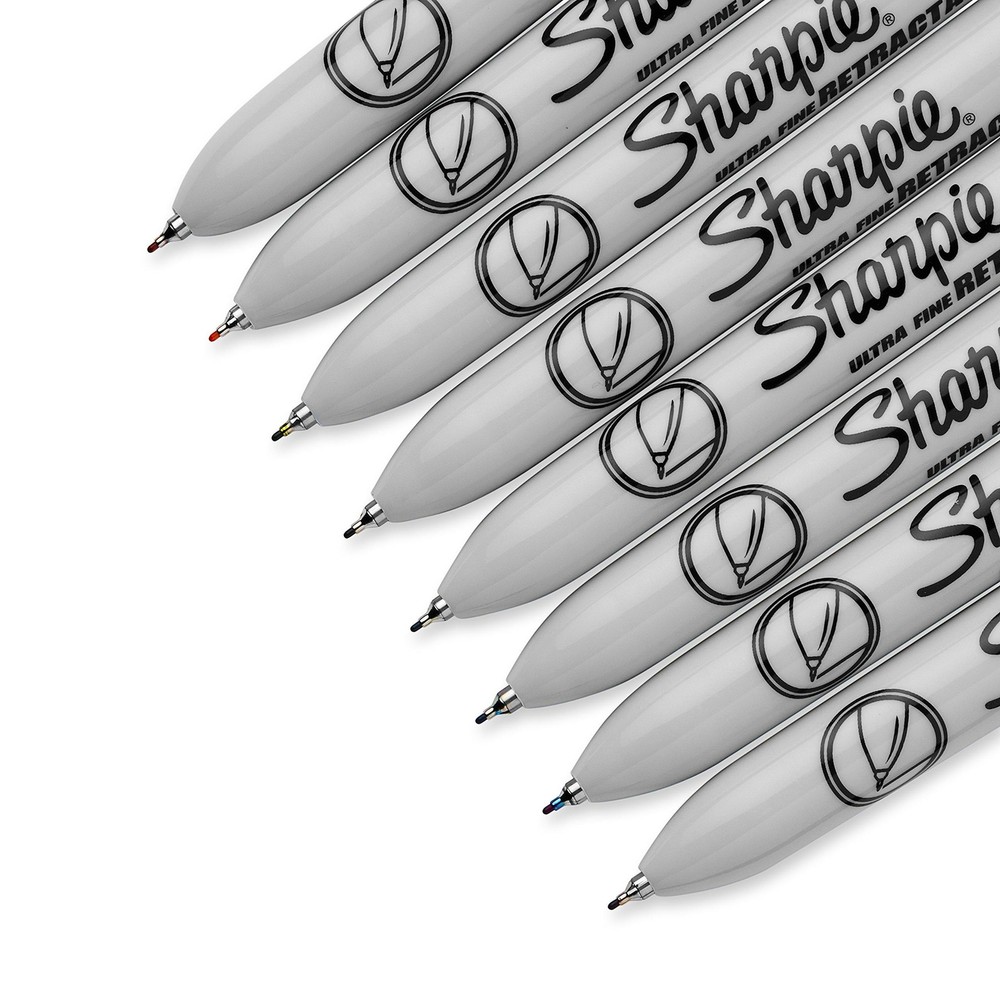 Sharpie 1742025 Retractable Permanent Markers, Ultra Fine Point, Assorted