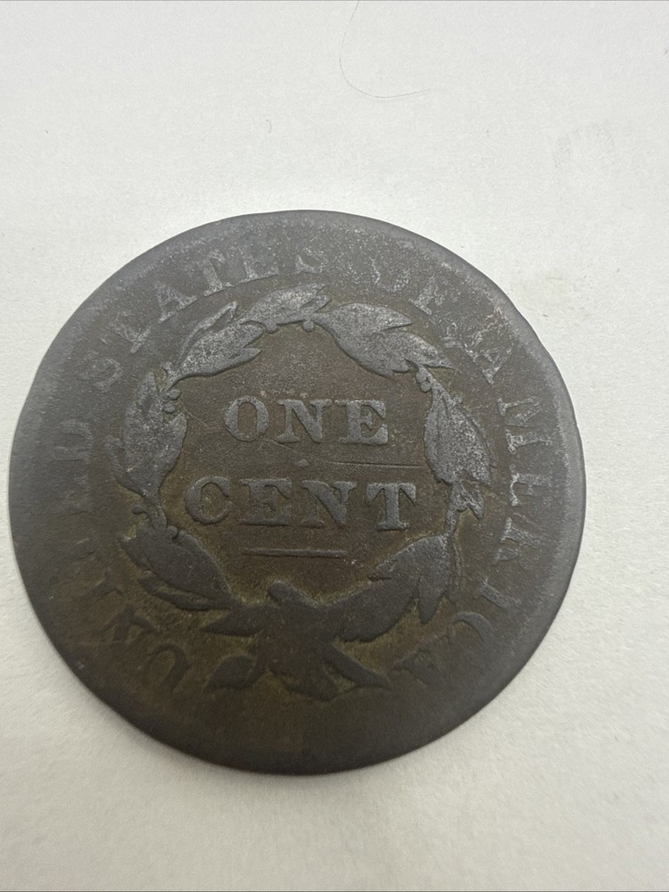 1832 Coronet Head Large Cent 1c, Large Letters #w033