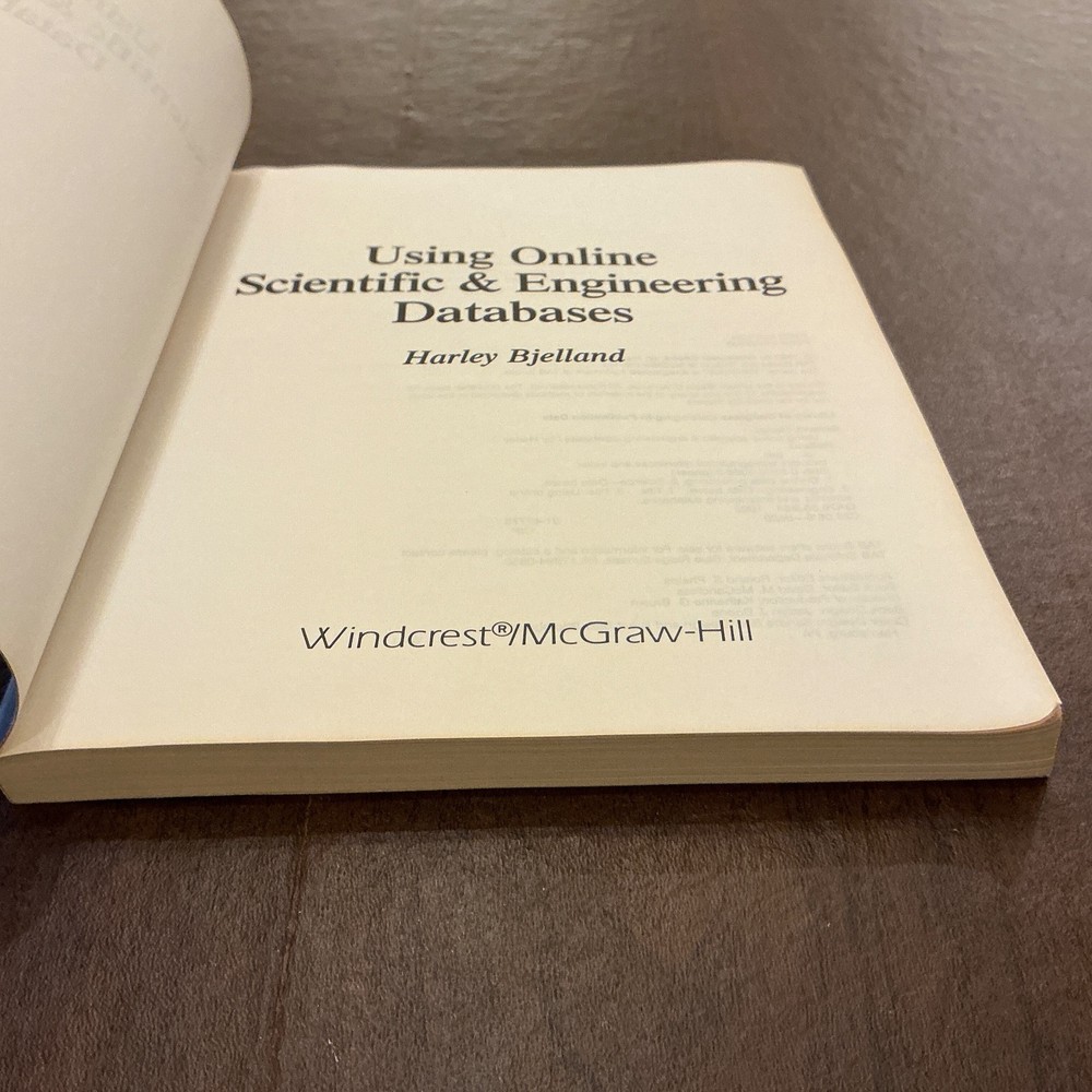 Using Online Scientific Engineering Databases Vintage Computing Textbook 1992