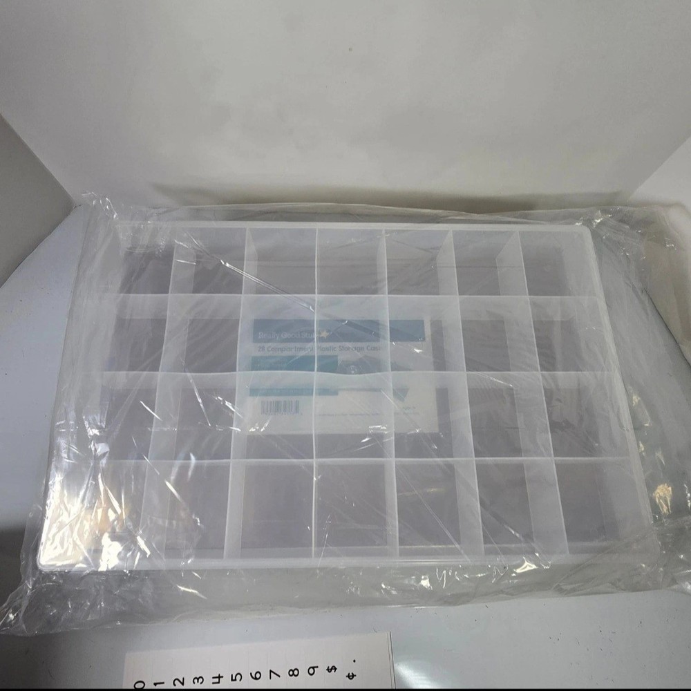 Really good stuff 28 Compartment Plastic Storage Case Bead Craft Organizer