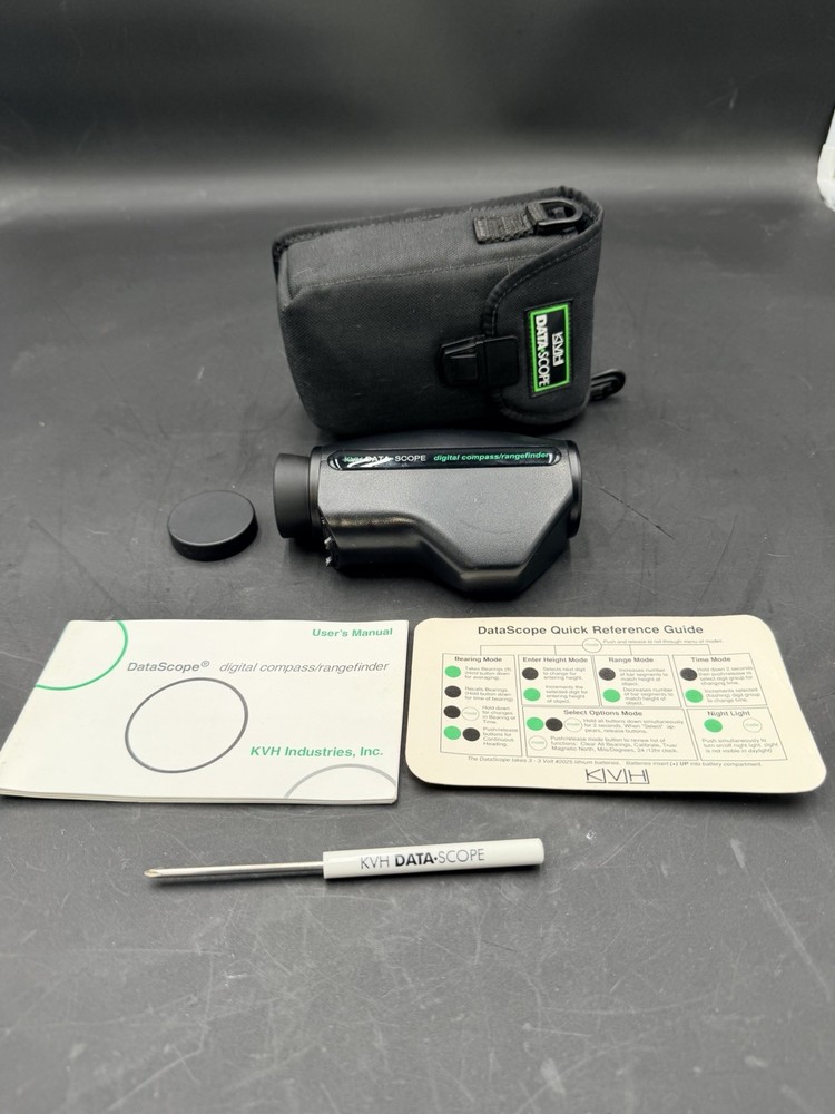 KVH Data Scope Digital Compass/Rangefinder w/ Case And Manuals Needs Battery