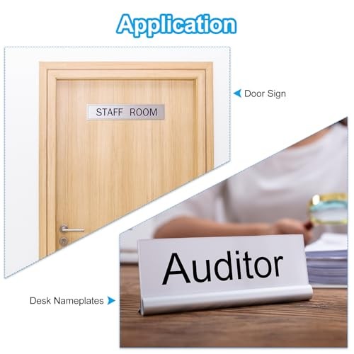 Blank Name Plates, 20 Pack Custom Engraved Name Plate 8"x2" White/Black