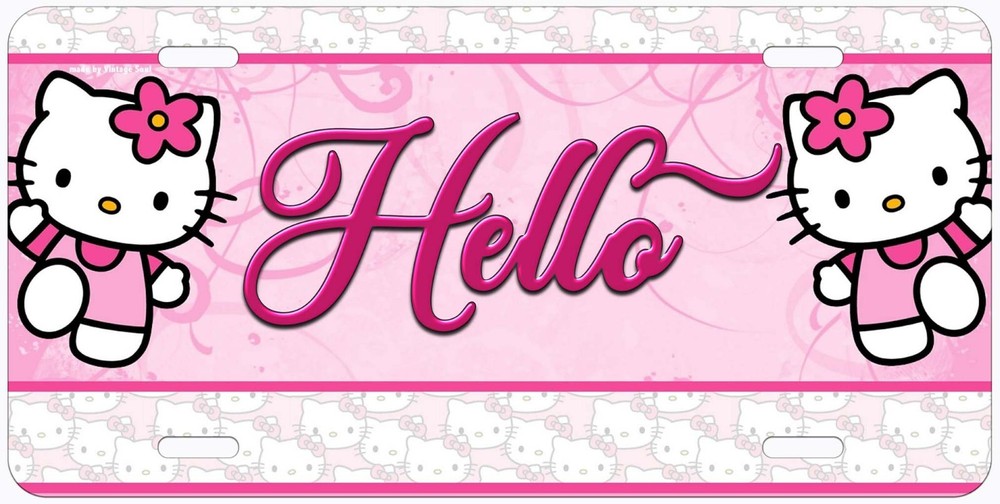 Double Kitty Personalized Aluminum Car License Plate Any Name