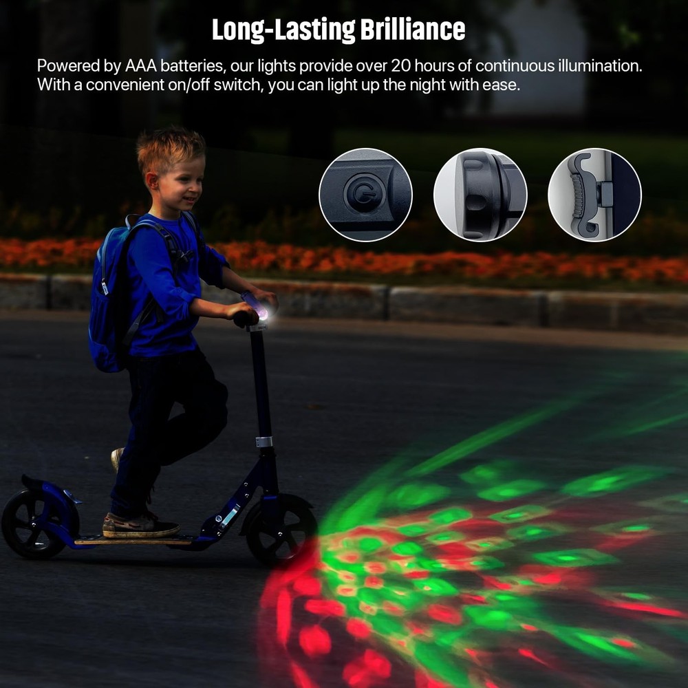 LED Disco Scooter Light, Scooter Light Accessories, RGB-Color&Dynamic Pattern...