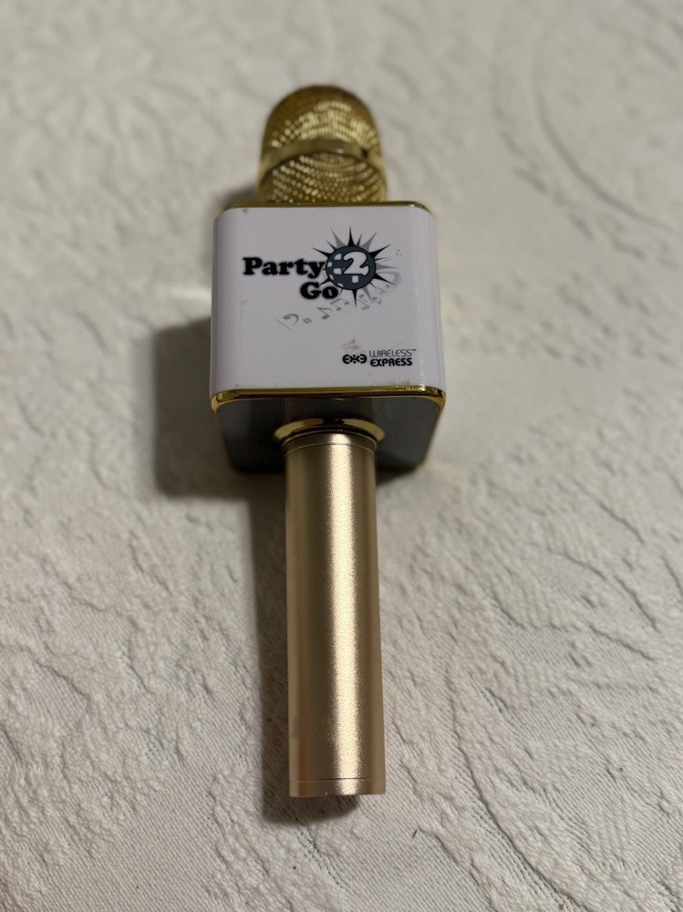 Party2Go Bluetooth Karaoke Microphone (Gold)