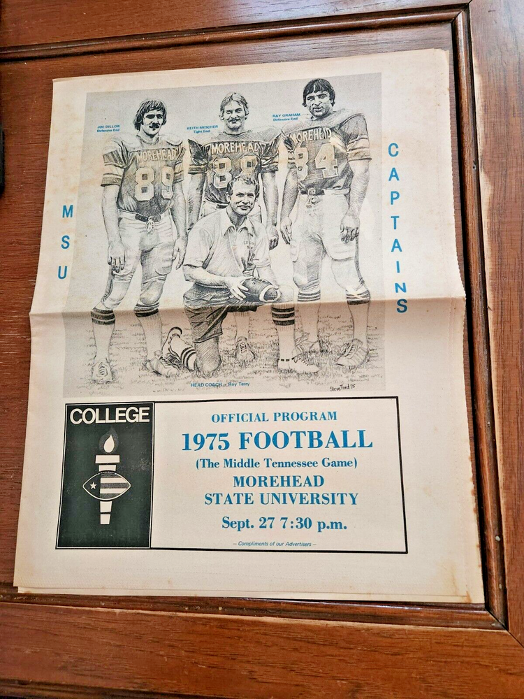 1975 MOREHEAD STATE vs MIDDLE TENNESSEE STATE Football Program September 27