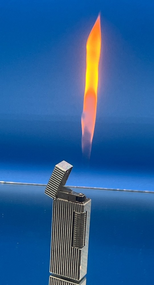 1982 Dunhill Rollagas Silver Filled Line Pattern ,Butane Lighter