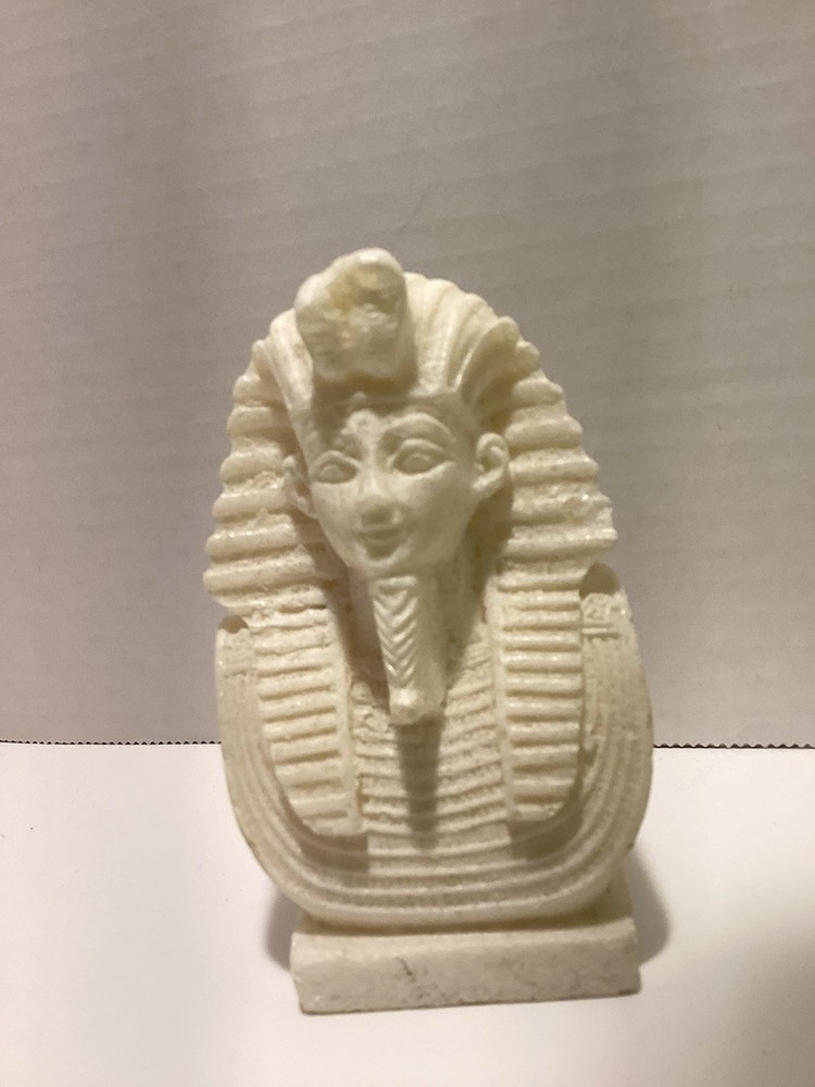 Egyptian Figure Stone White  4” Pharaoh