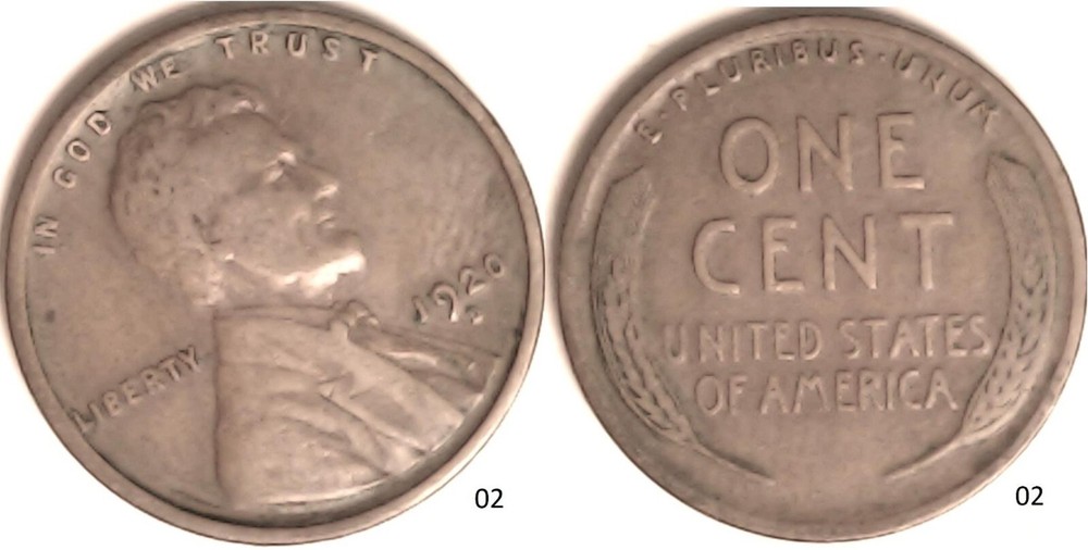 1920 D Lincoln Wheat Cent Rotated Dies - ERROR