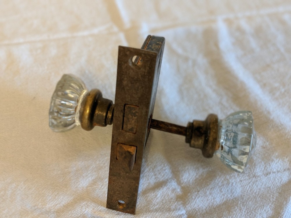 Antique Pair Glass Doorknobs