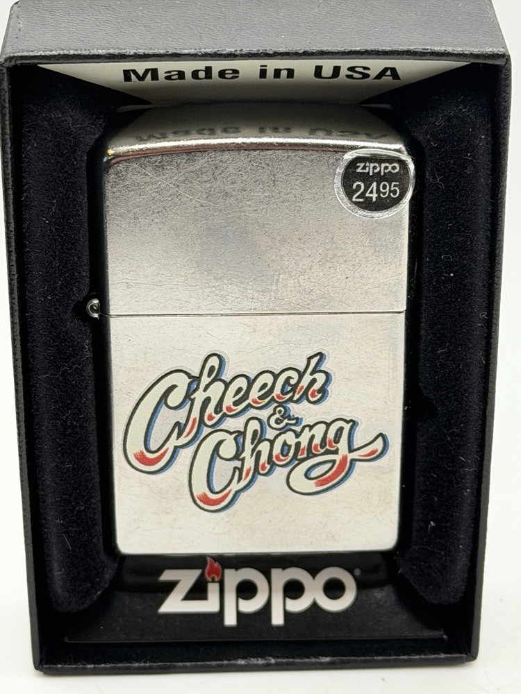 Vintage 2013 Cheech & Chong Chrome Zippo Lighter New