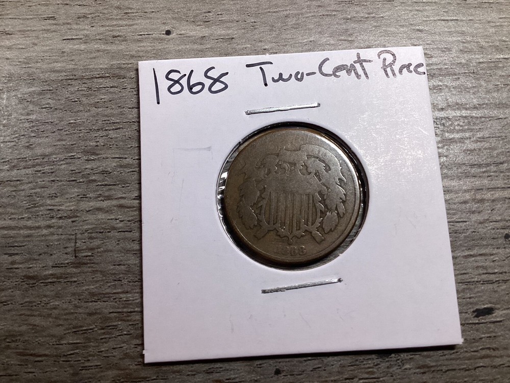 1868 Two Cent Piece US Copper Coin 060824 73te