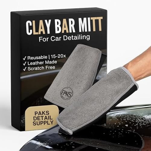 -PC Medium Fine Clay Mitt Auto Detailing | Reusable, Scratch Free & Easy 1 Gray