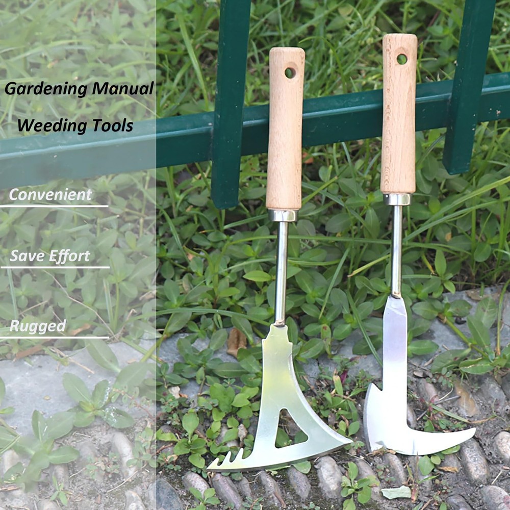 Weed Puller Tool, Manual Stainless Steel Weeding Tool, Triangle Shape for Law...