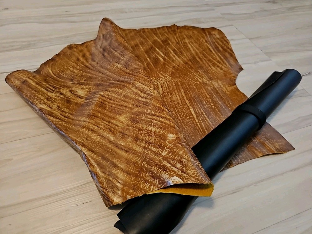 3-4oz SADDLE TAN HAND STAINED LEATHER HIDE SHOULDER M-SOFT PANEL,SHEET 5+sq