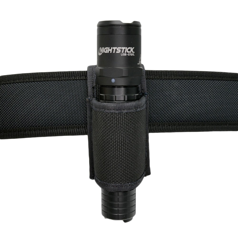 Nightstick Nylon Compact Open Top Bottom Flashlight Holder Holster USB Tactical