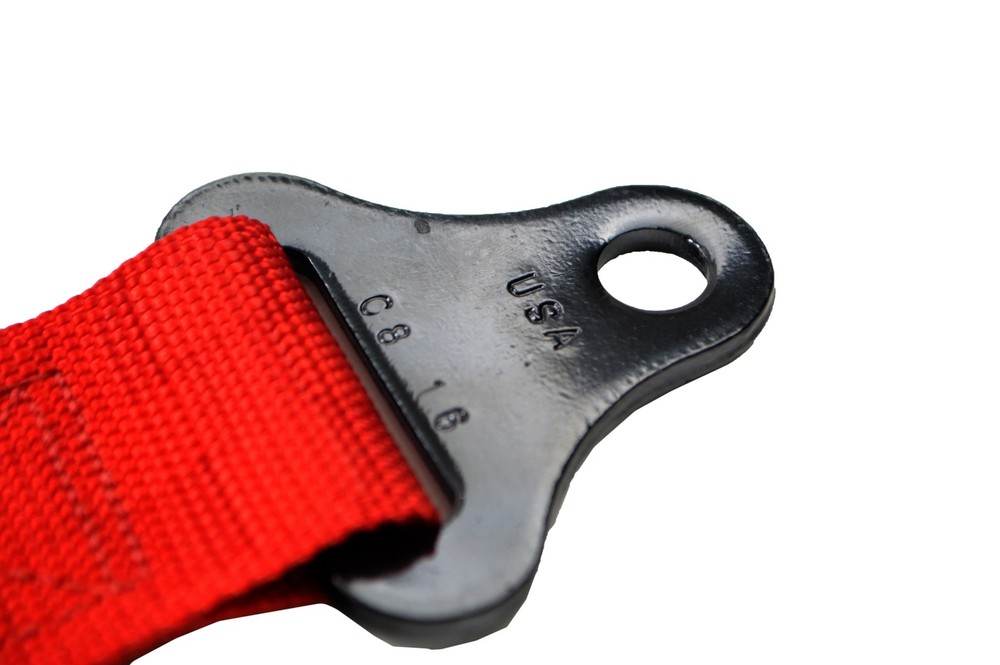 UTV HARNESS SEAT BELT PULL LAP BELTS 3 POINT BOLT IN RED CHECKERBOARD