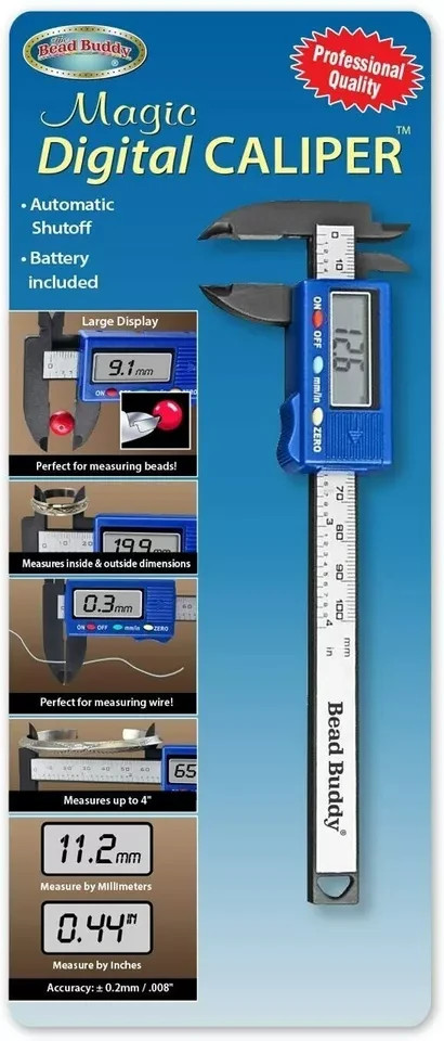 Bead Buddy Magic Digital Caliper Automatic Shutoff Battery Included