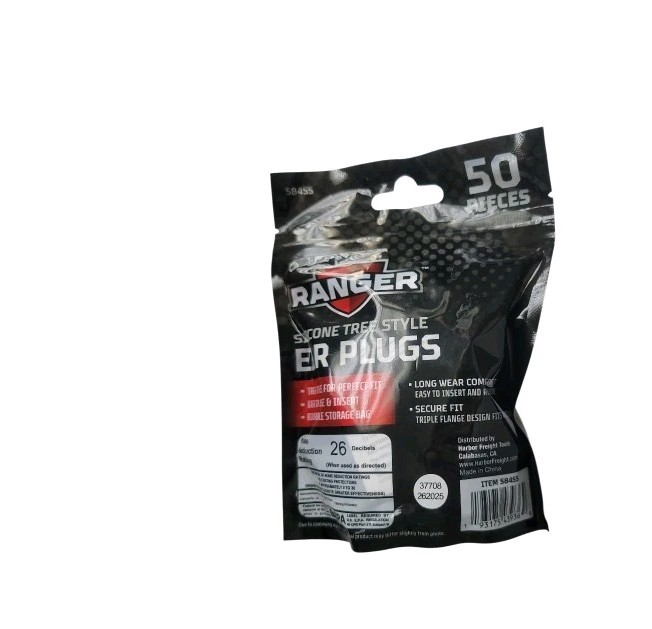 RANGER Reusable Silicone Earplugs, 50-Pack