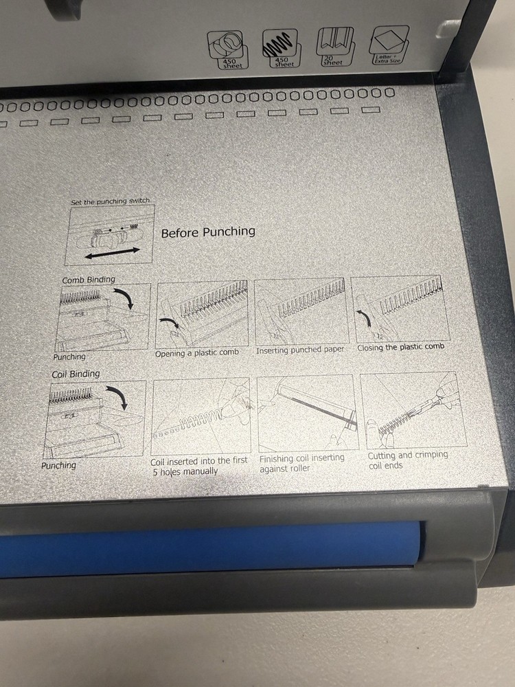 Klaico X-8 2 In 1 Binding Machine Comb and Coil Binder Machine