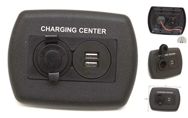 15095 12V/USB Charging Center - Black