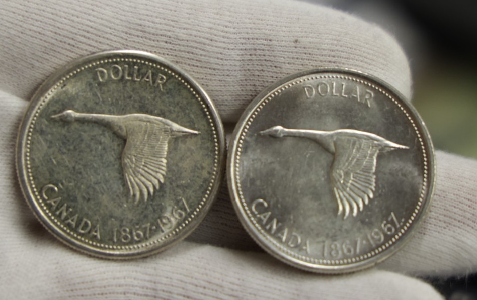 (2) 1967 Canada Silver Dollars $1 .800 Nice Unc