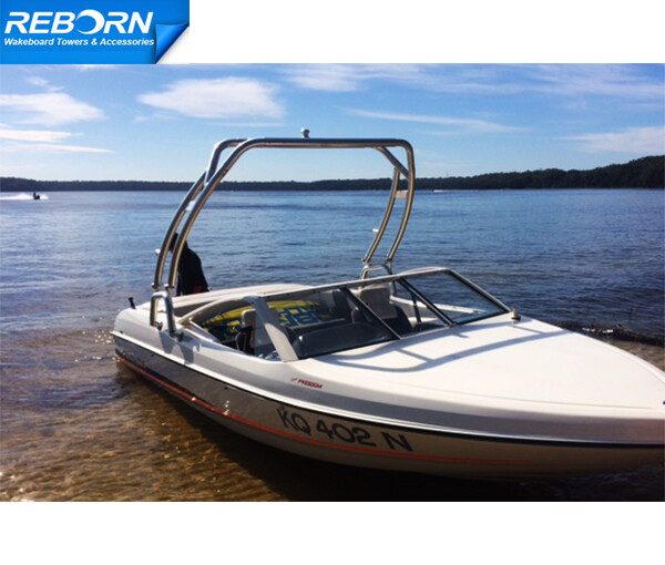 Reborn LaunchX Forward-Facing Wakeboard Tower Polished Fast Install & Fold Down