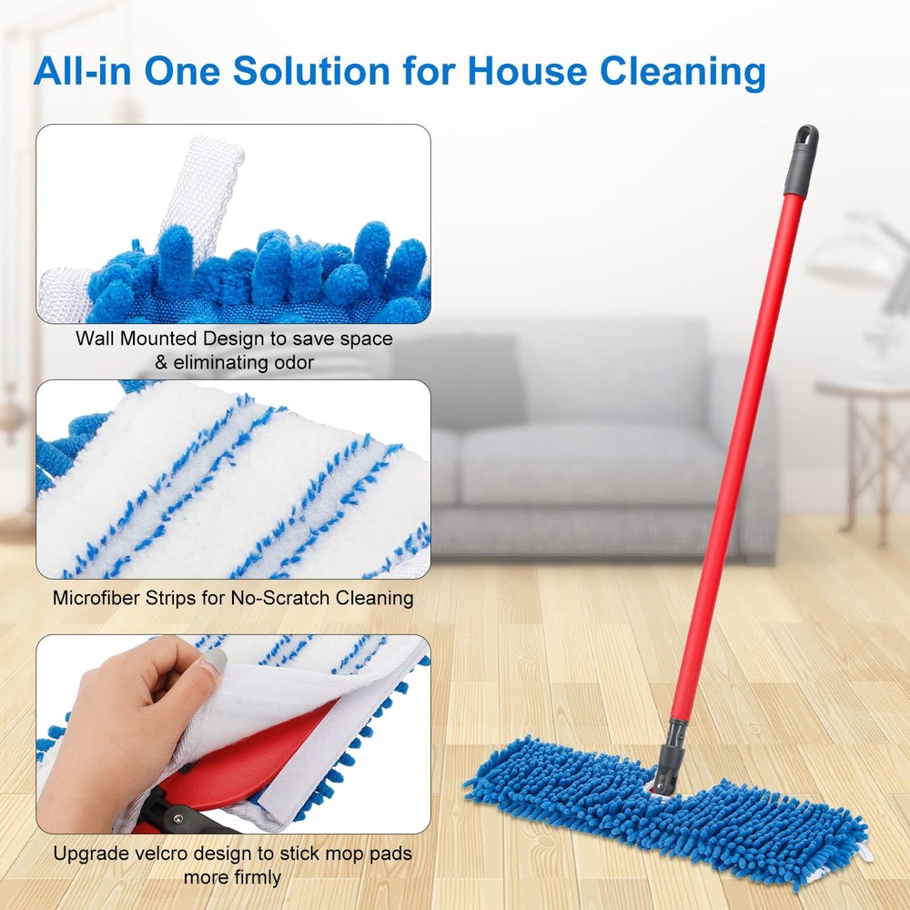 3 Pack Mop Refills Compatible For Duaaction Microfiber Mop Mop Heads Replacement