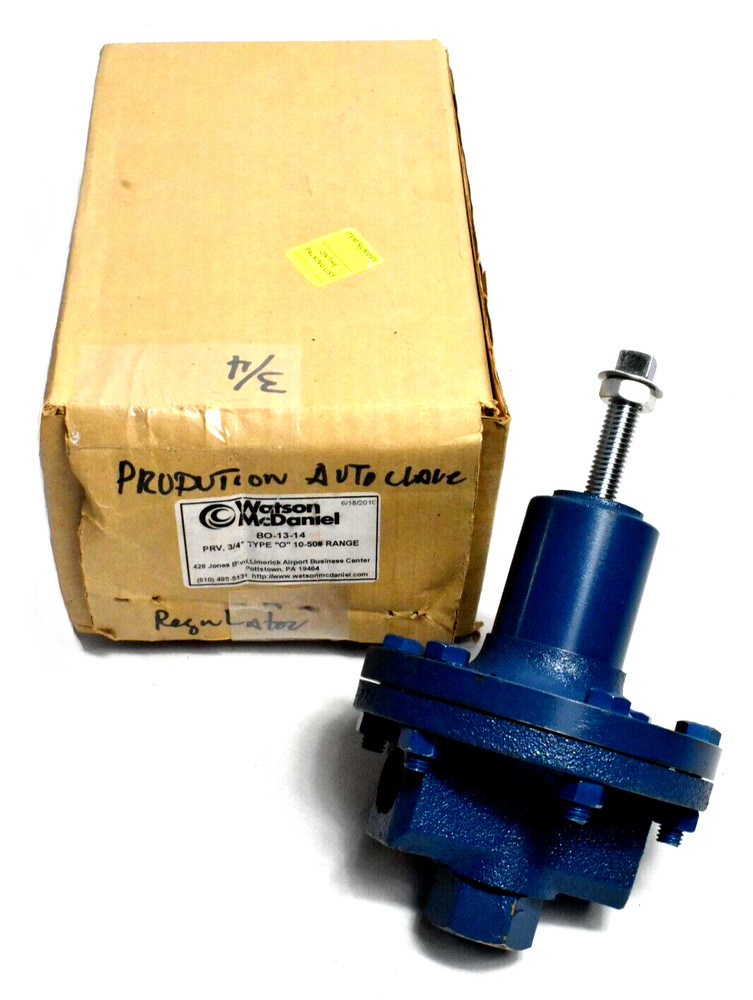 Watson McDaniel BO-13-14 Pressure Regulating Valve 3/4" NPT, 10-50 PSI