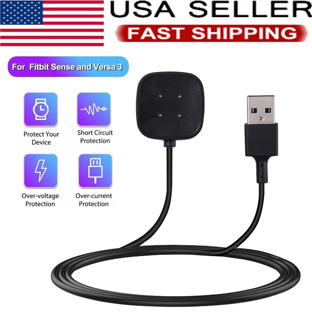 Charger For Fitbit Versa3/ Sense Watch USB Wireless Charging Dock Fast Cable