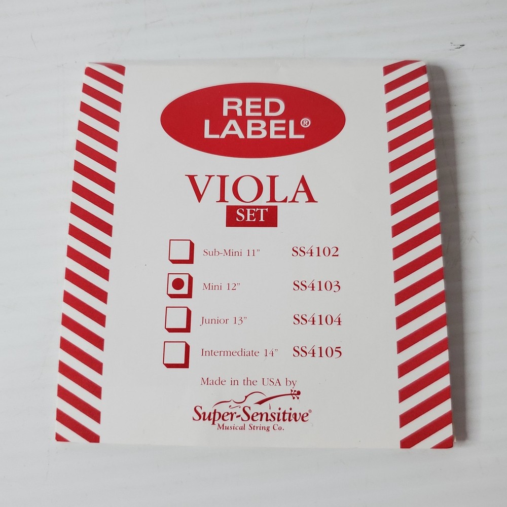 Red Label Mini 12" Scale Viola 4 String Set Super Sensitive SS4103
