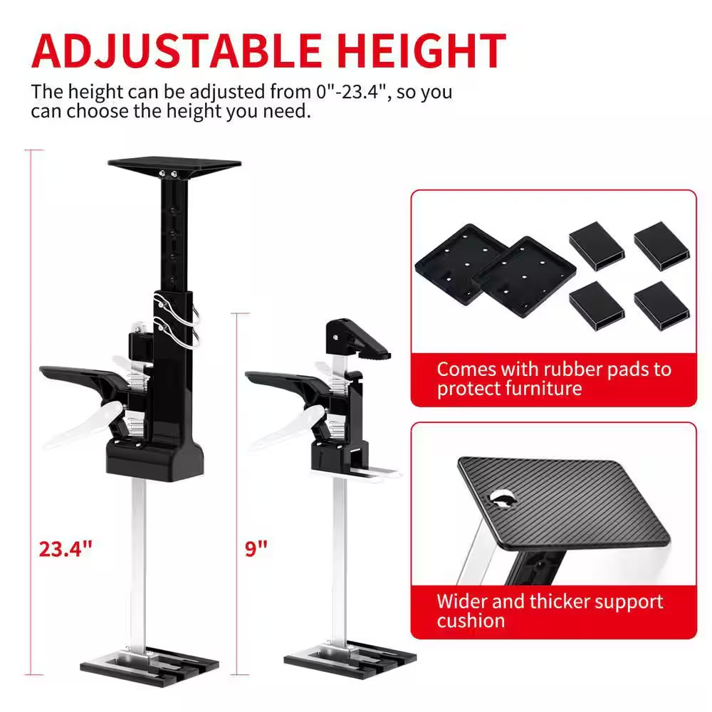 360 Lbs. Adjustable Cabinet Jack Posts, Hand Lifting Jack Tool 3Rd Hand Support