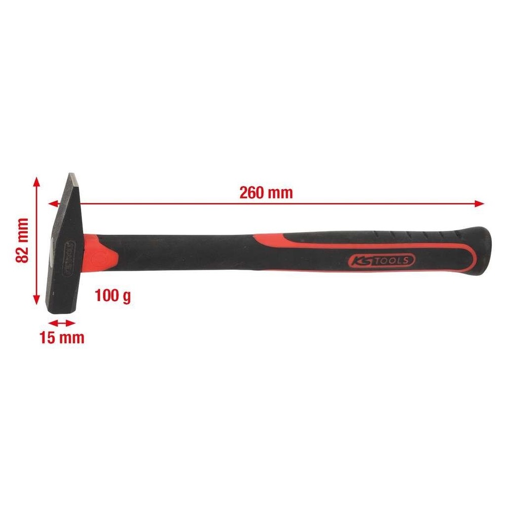 KS TOOLS Locksmith Hammer Hammer Fibreglass Handle Mitten Professional 100 - 2000 gram