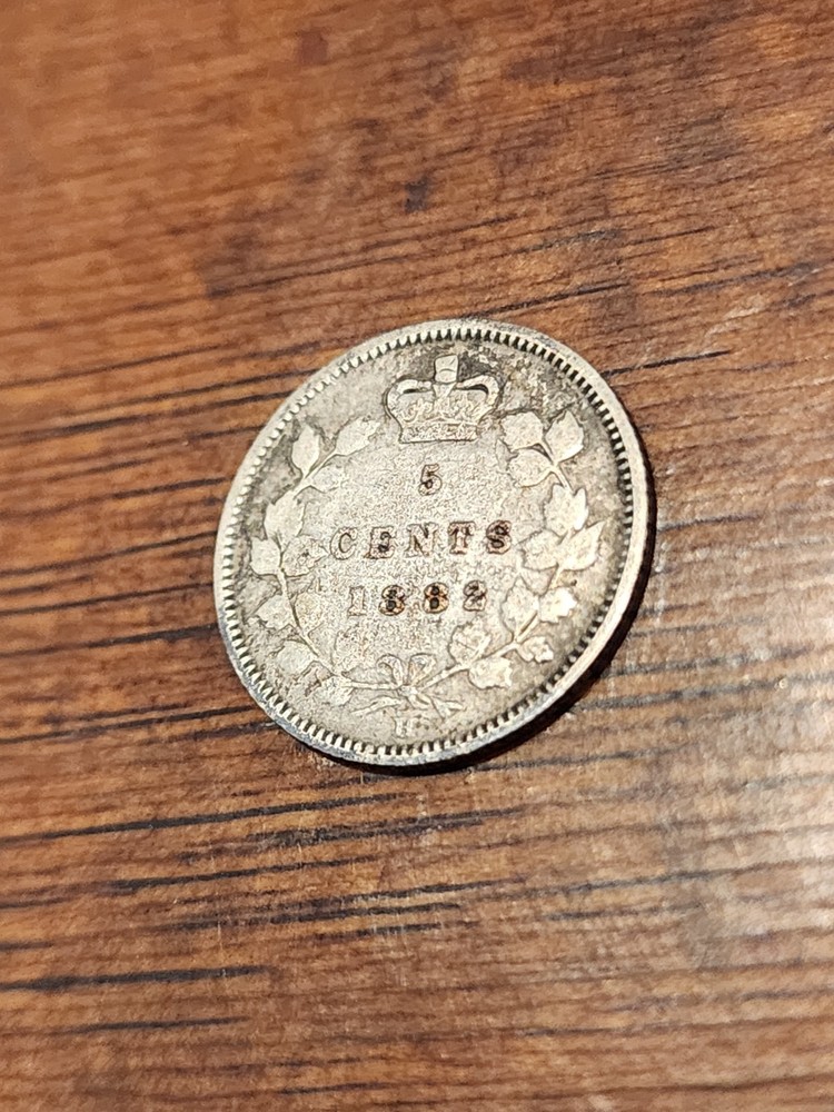 1882H Canada 5 Cents Silver Coin