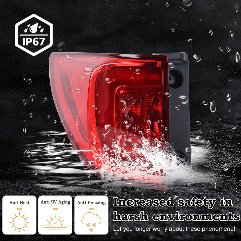 KAMDKI Left Driver Side LED Outer Tail Light Fit for 2016