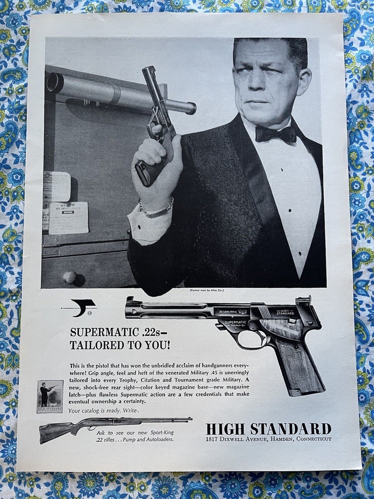 Vintage 1966 High Standard Supermatic .22 Print Ad