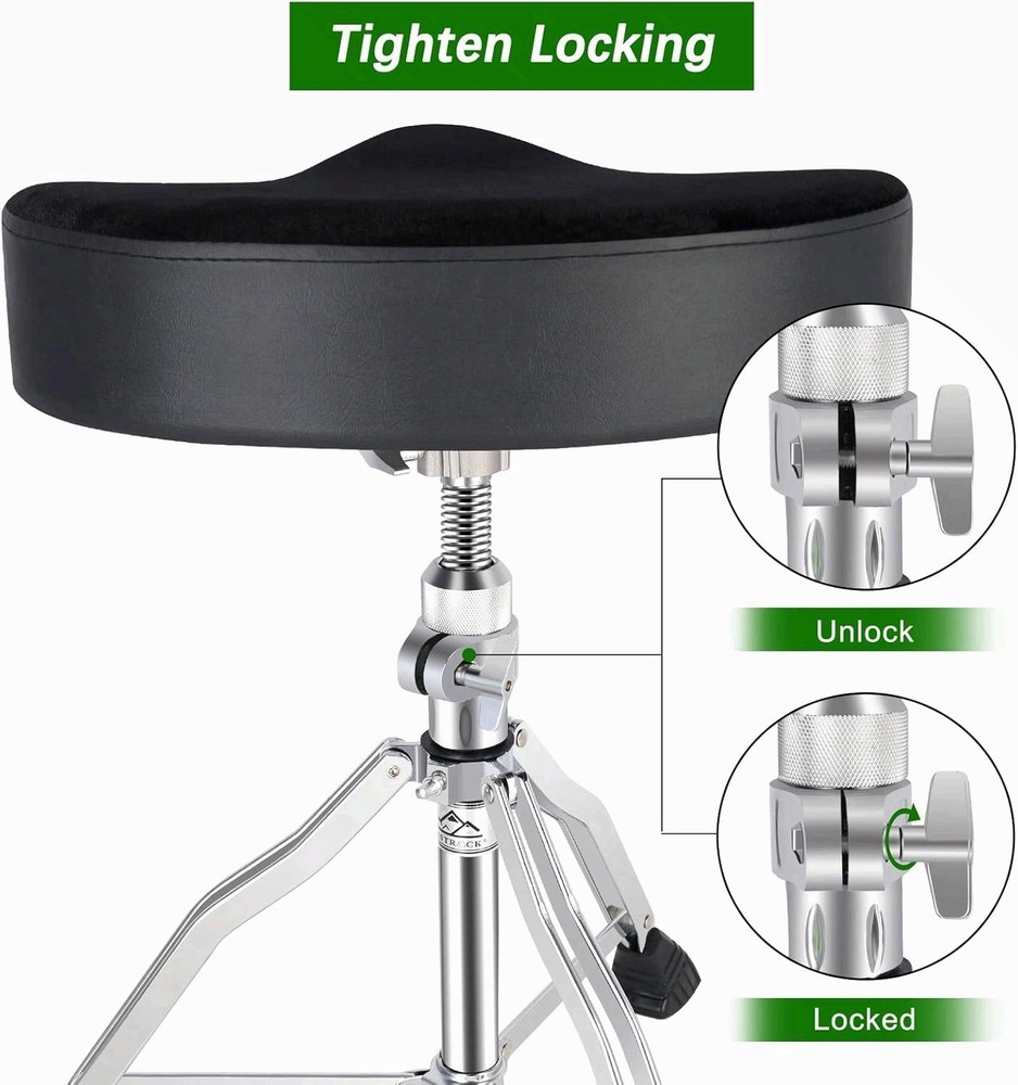 Drum Throne Drum Seat Height Adjustable,Rotatable Padded Drum Stools