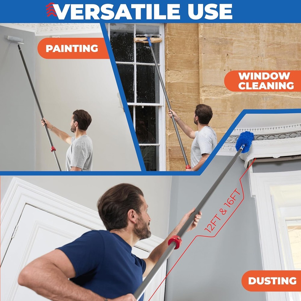 ProTuff 16ft Heavy Duty Telescopic Pool Pole–Unconditional Lifetime Replacement