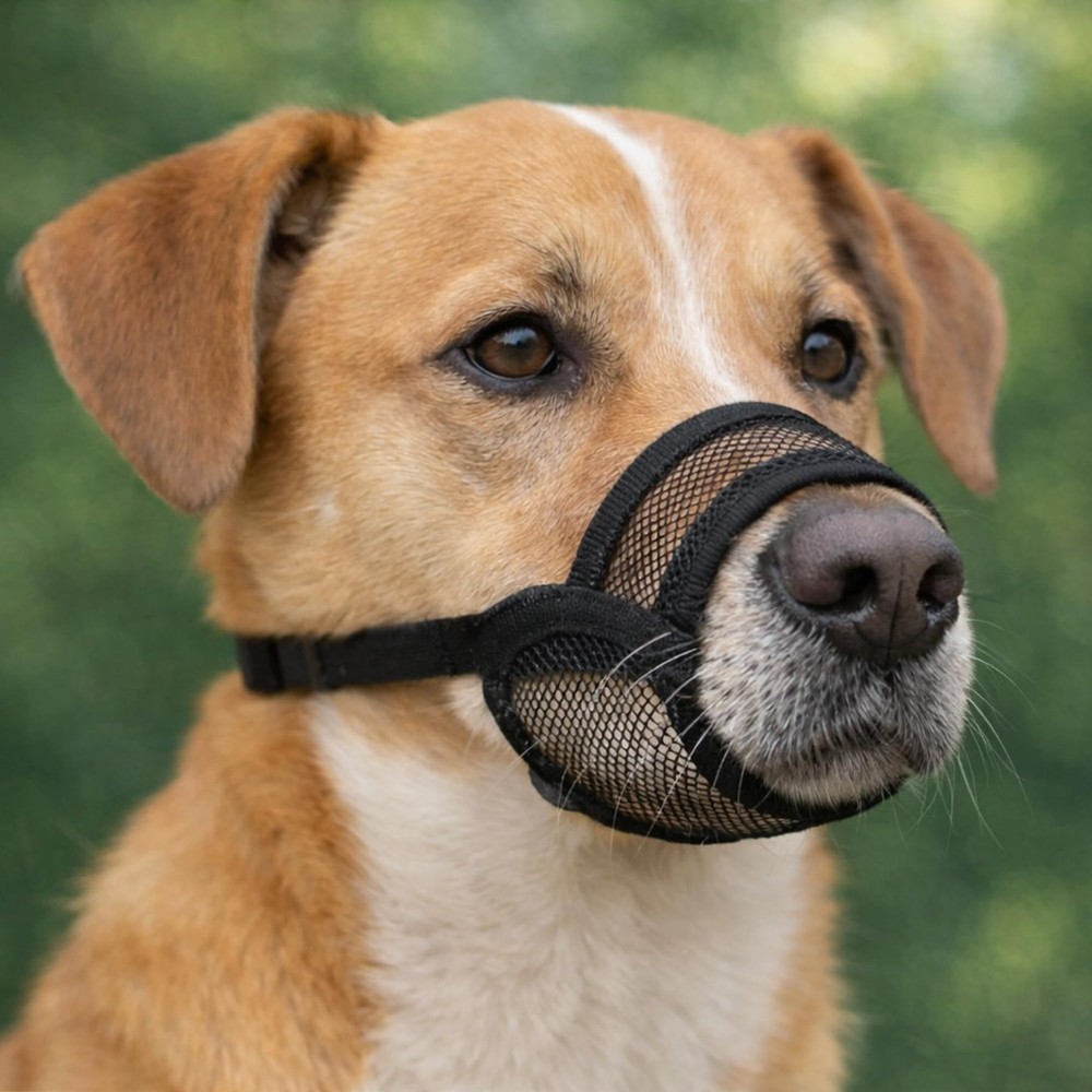 OHNSO Dog Muzzle Medium Sized Dogs - Soft ( 6.3” - 7.9” ), Black