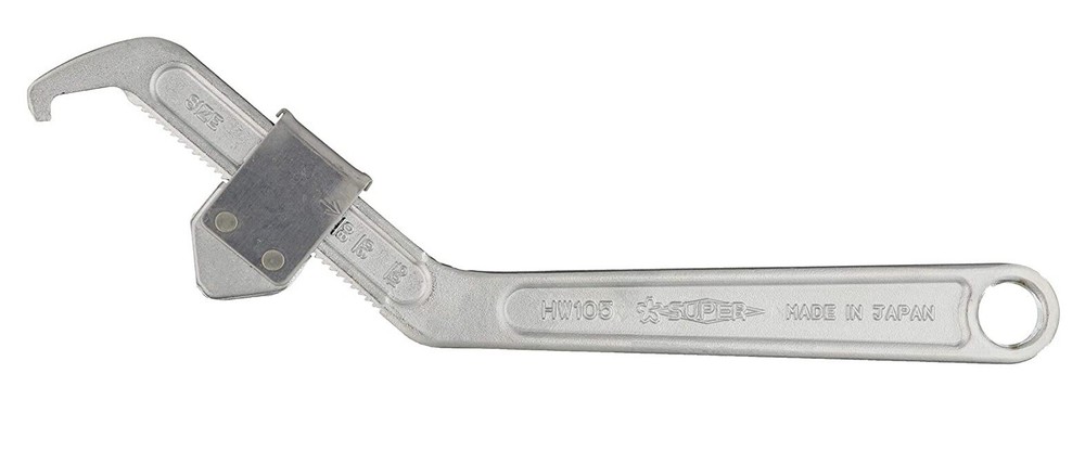 SUPER TOOL ADJUSTABLE HOOK SPANNER (35-105mm) HW-105