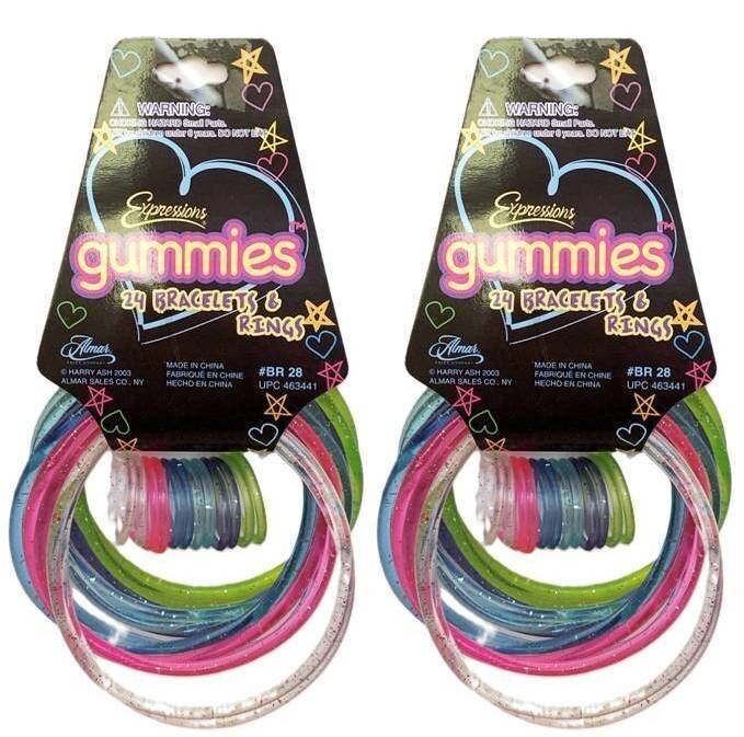 (2 PACK) Expressions Gummies 48 Bracelets & Rings