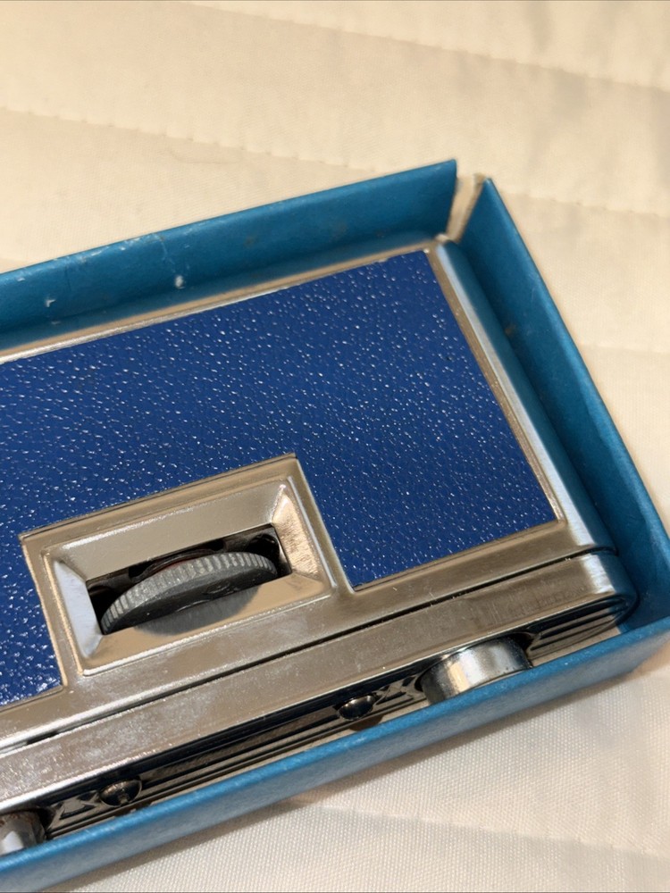 Vintage Chronex Glasses BLUE & Chrome Folding Binoculars W/ Original Box