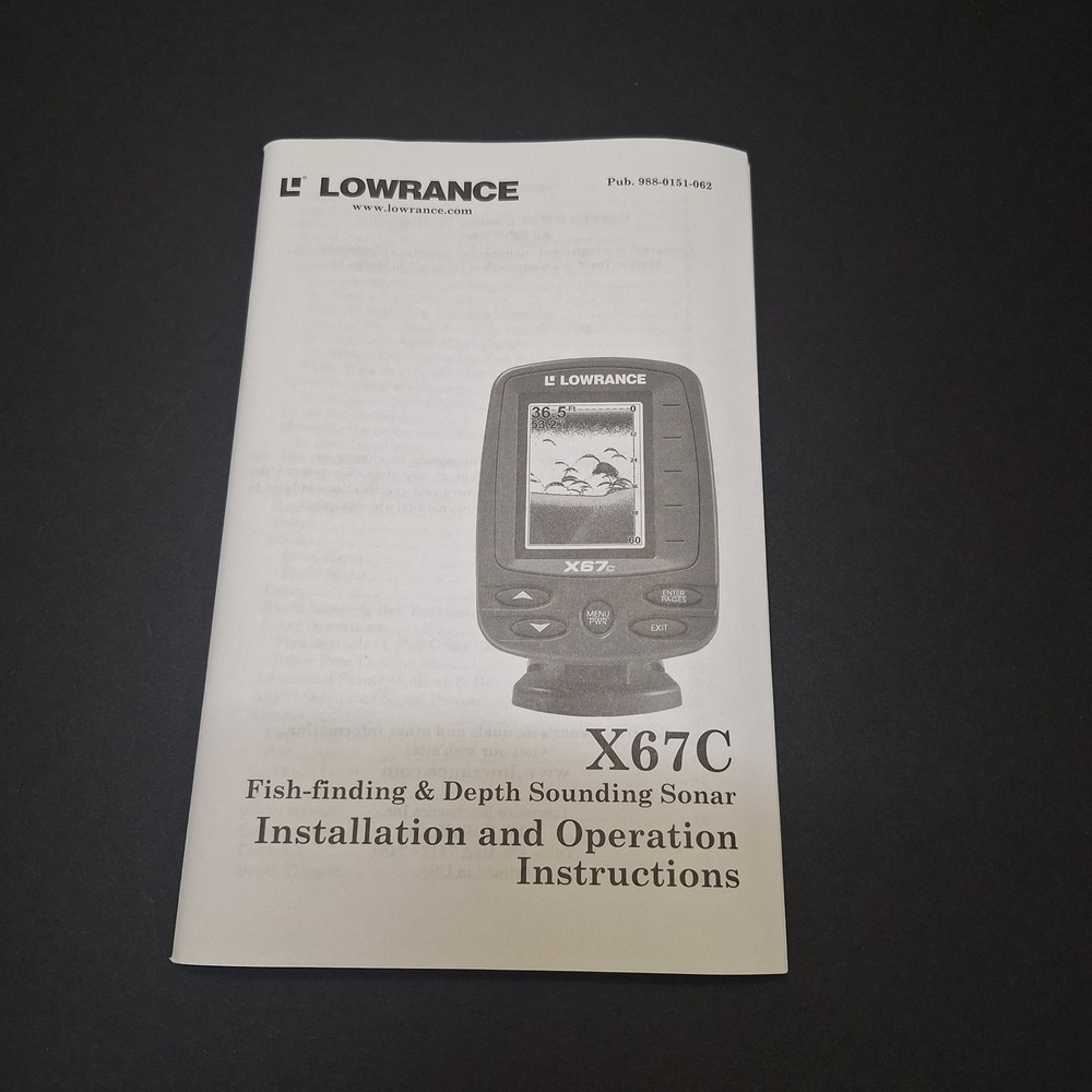 Lowrance X67c 67 Operating Instructions Manual